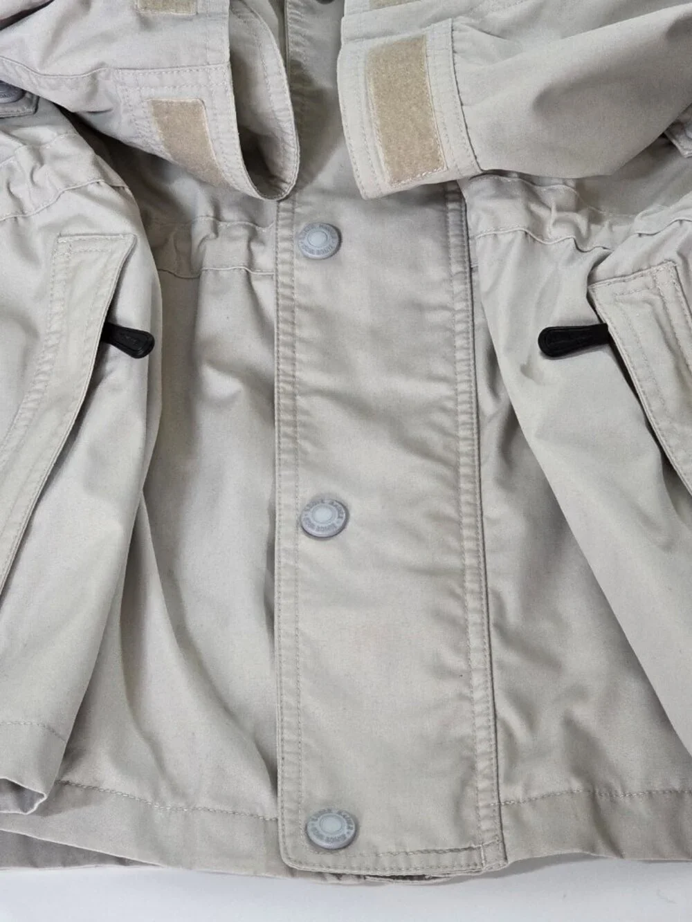 Vtg Eddie Bauer Field Jacket Men L Beige LS Grandpa Outdoor Heritage Lined FLAWS
